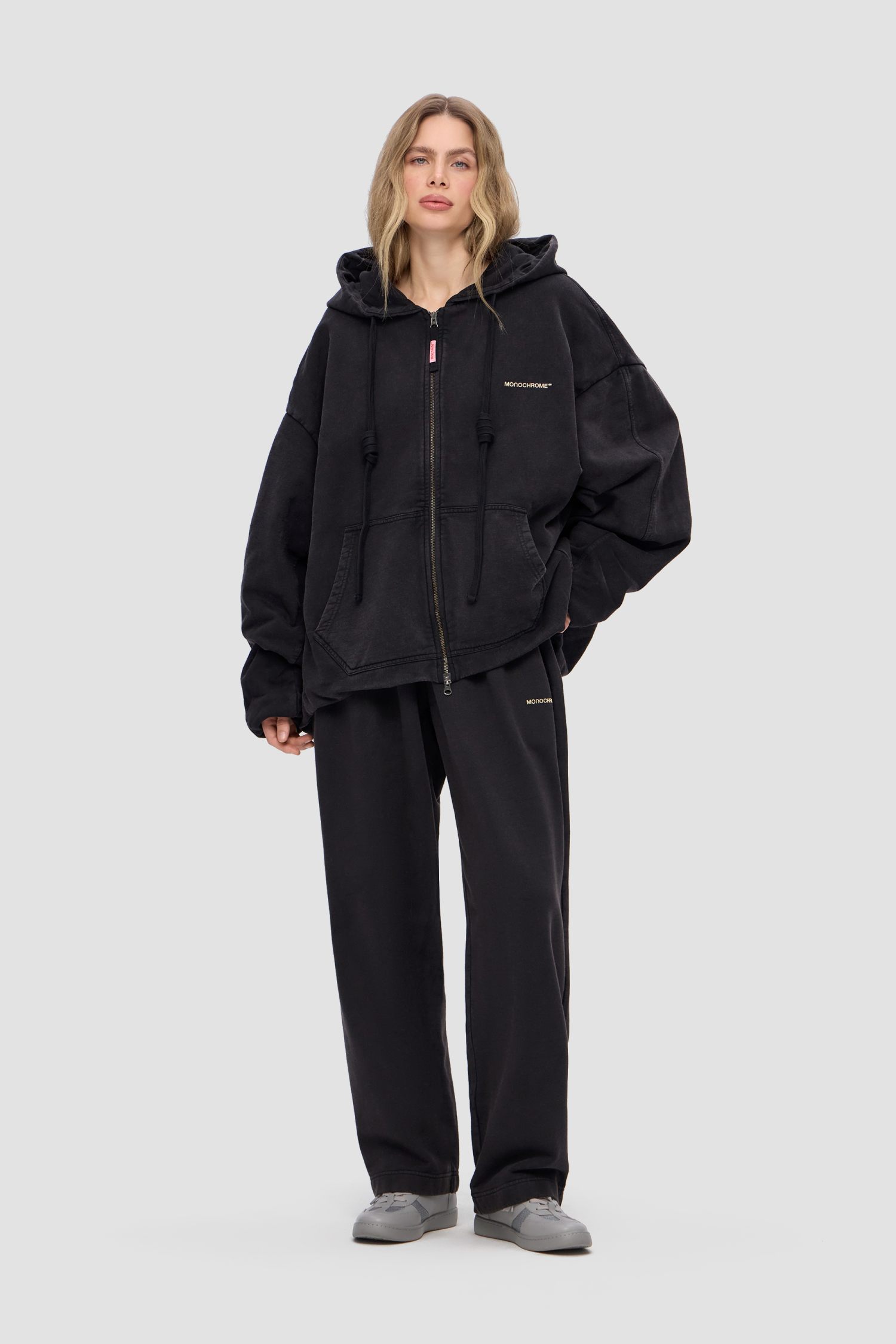 Картинка Худи трикотажное HOODIE VIBE WASHED BLACK от магазина