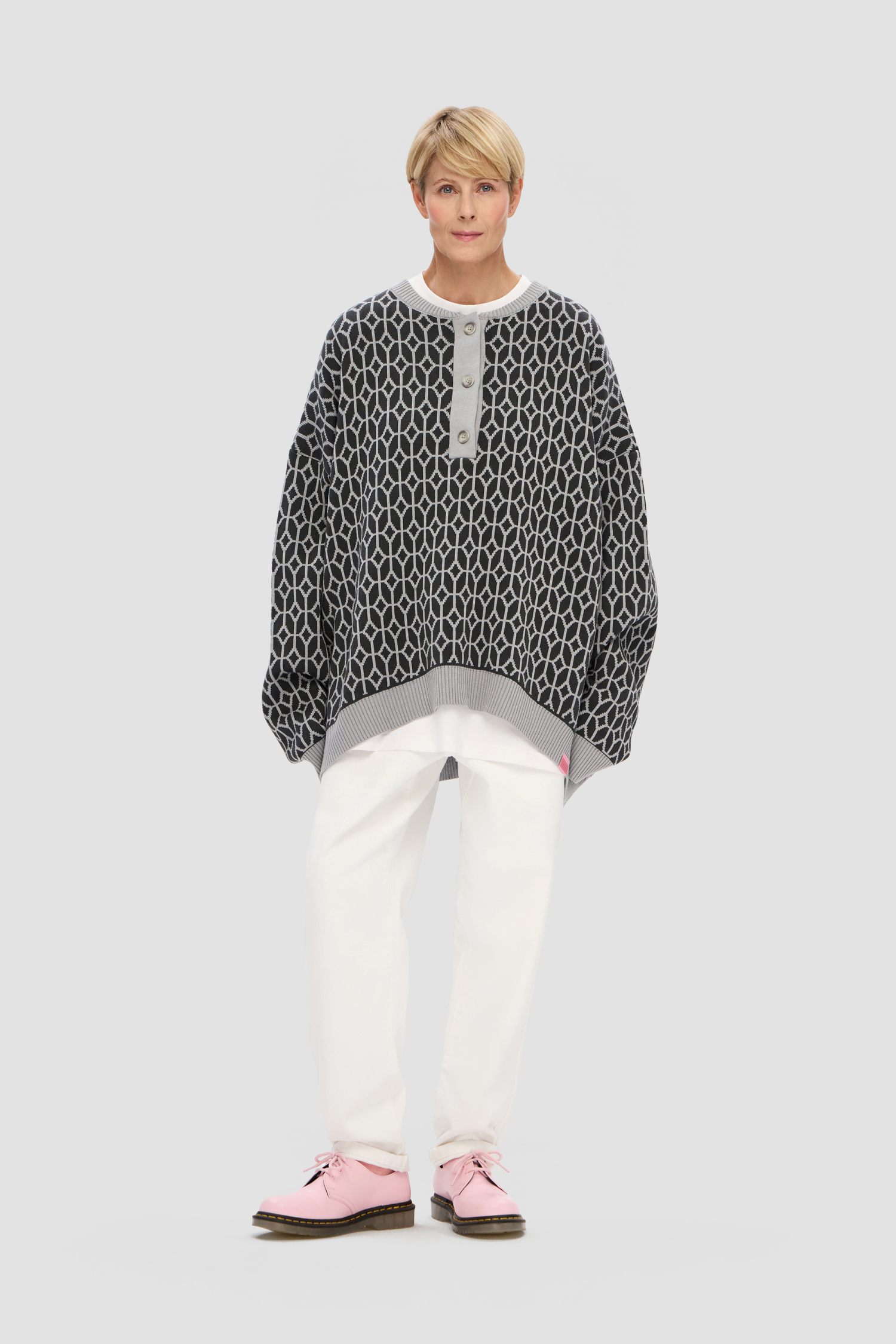 Картинка Джемпер трикотажный SWEATER POLO PATTERN GRAPHITE от магазина