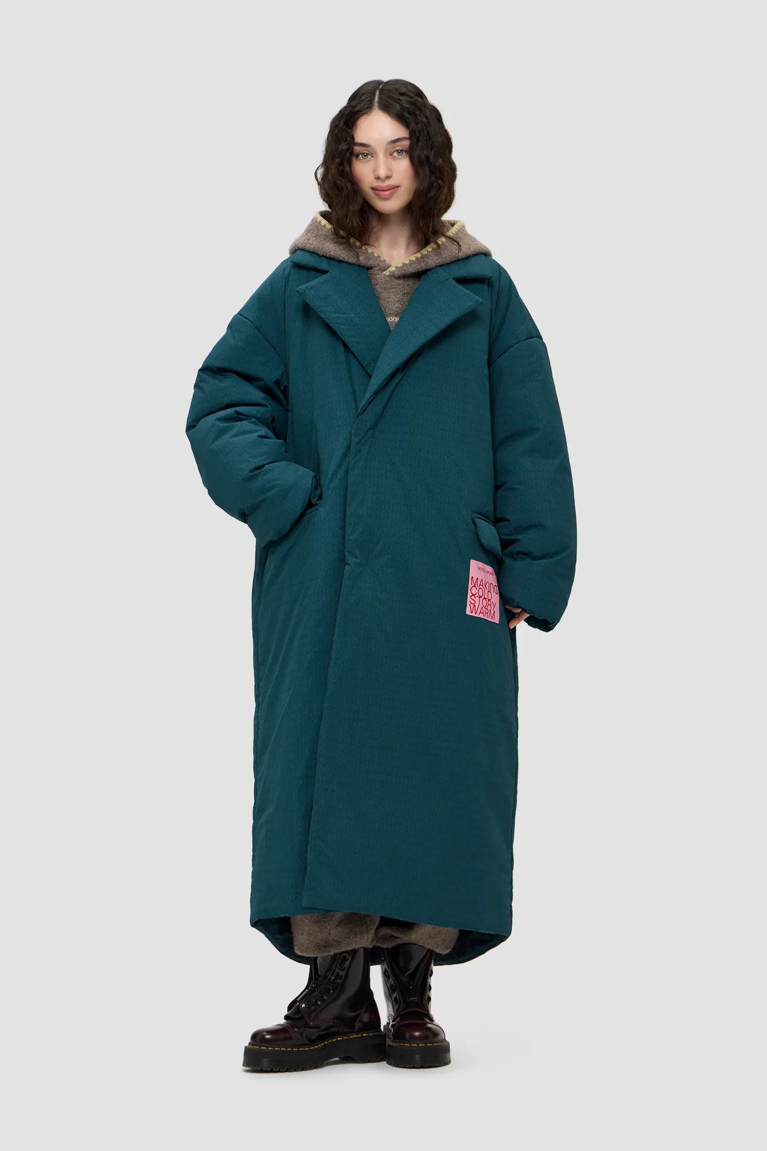 Картинка Пальто DOWN COAT PATTERN EMERALD от магазина
