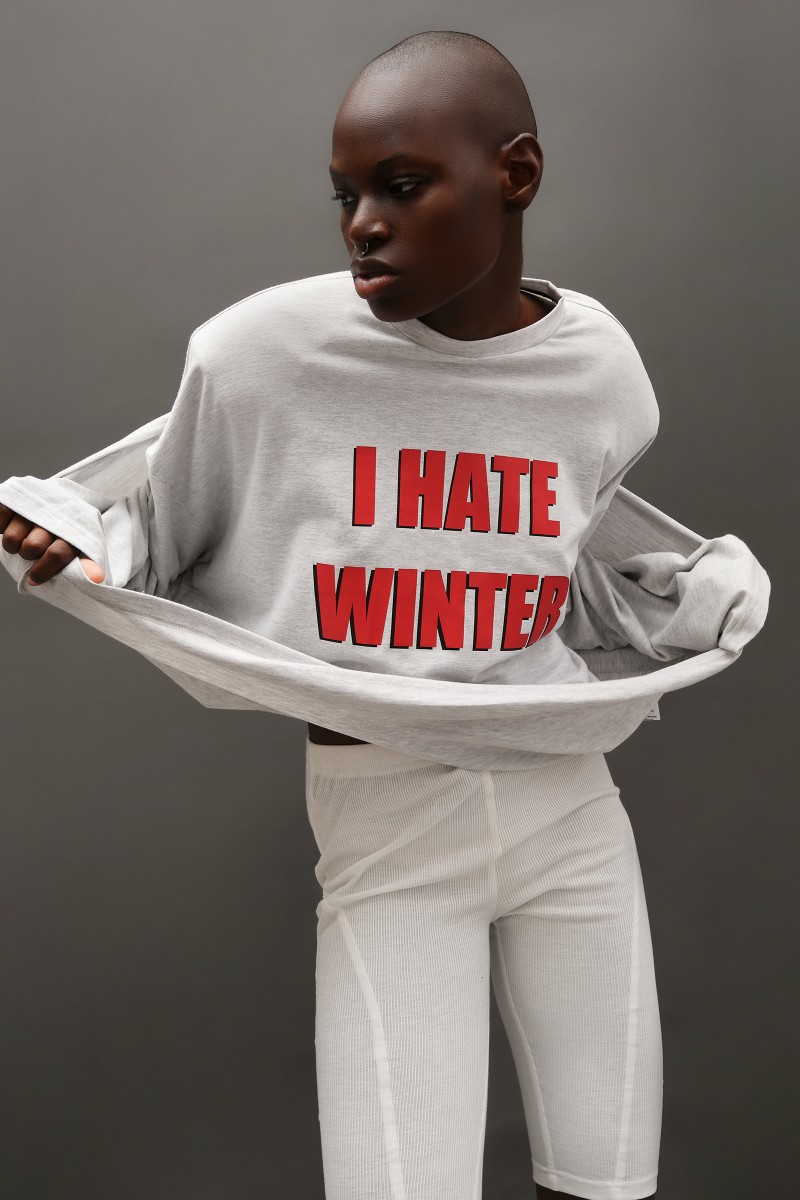 Картинка Лонгслив I Hate Winter серого цвета от магазина