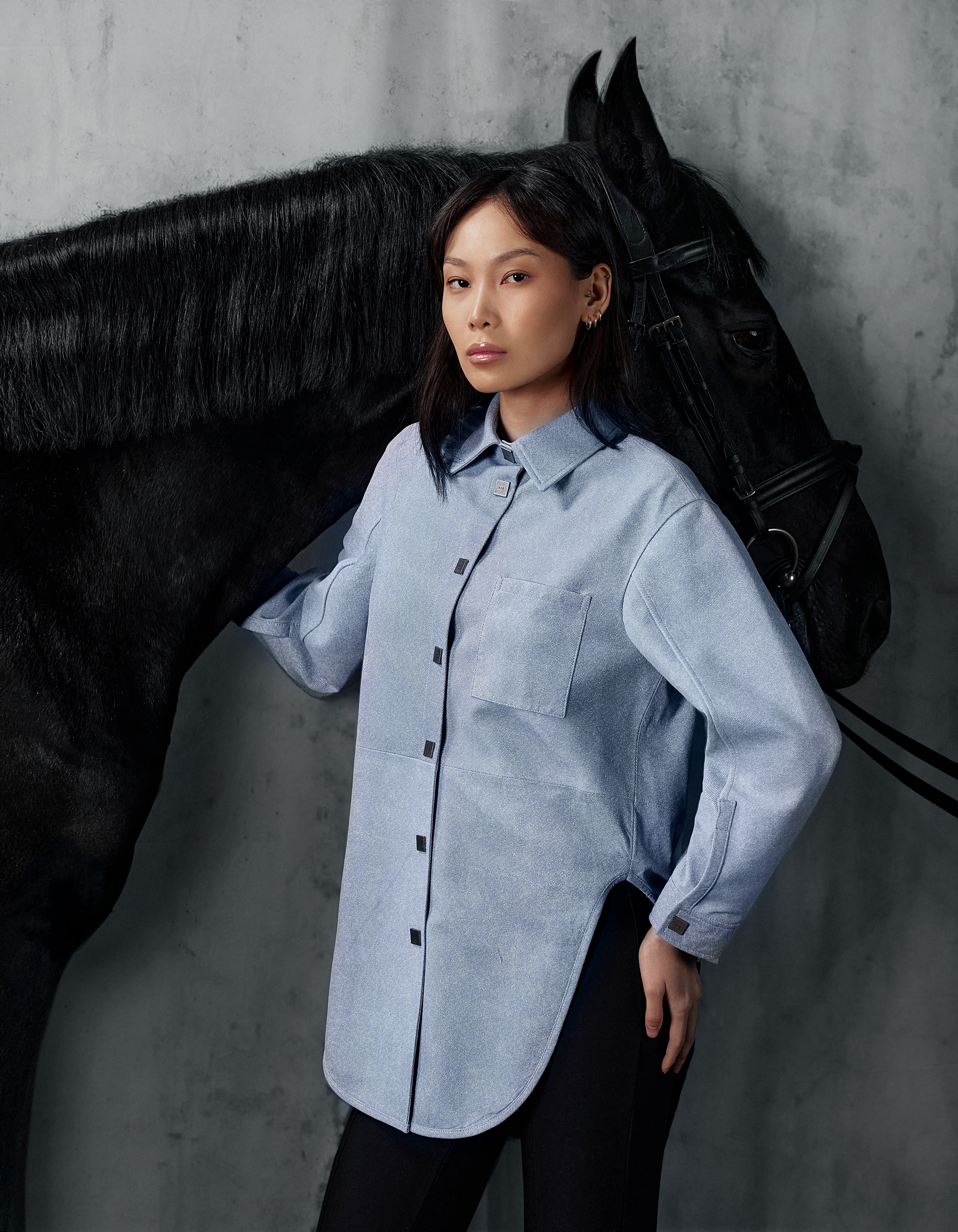 Картинка Рубашка Denim Leather Shirt от магазина