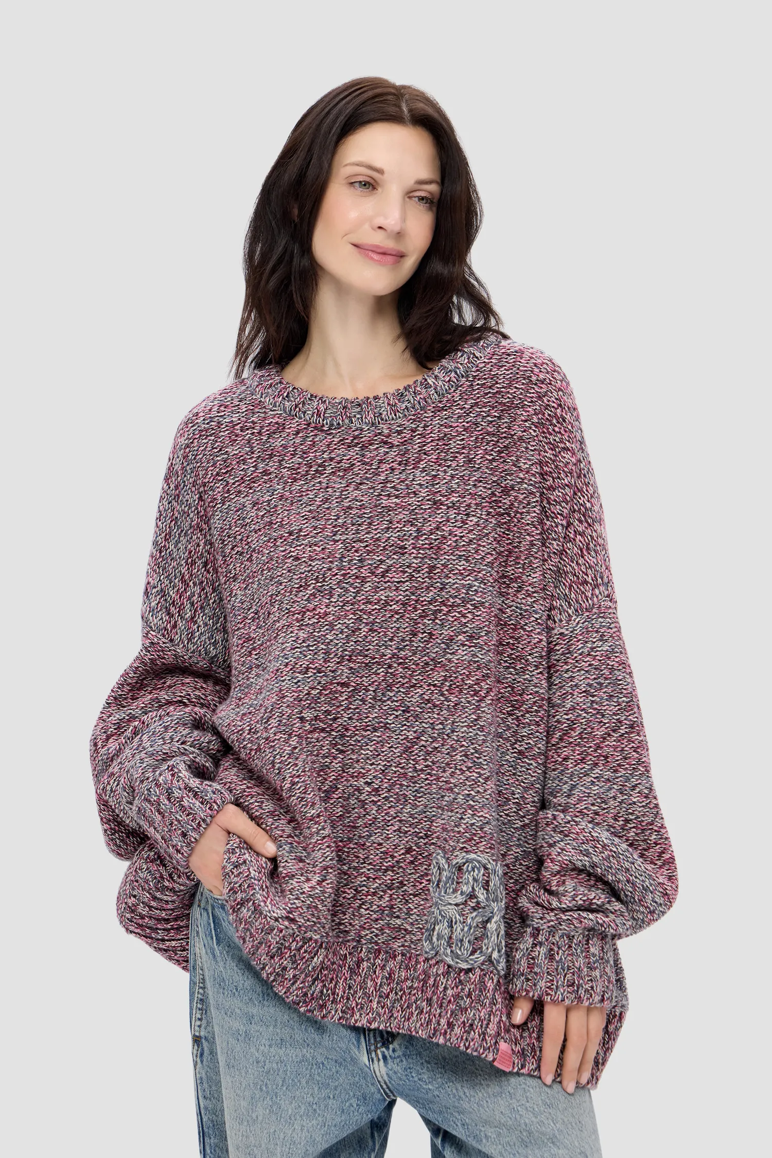 Картинка Свитер SWEATER VILLAGE MELANGE NOIR PICTOGRAM от магазина