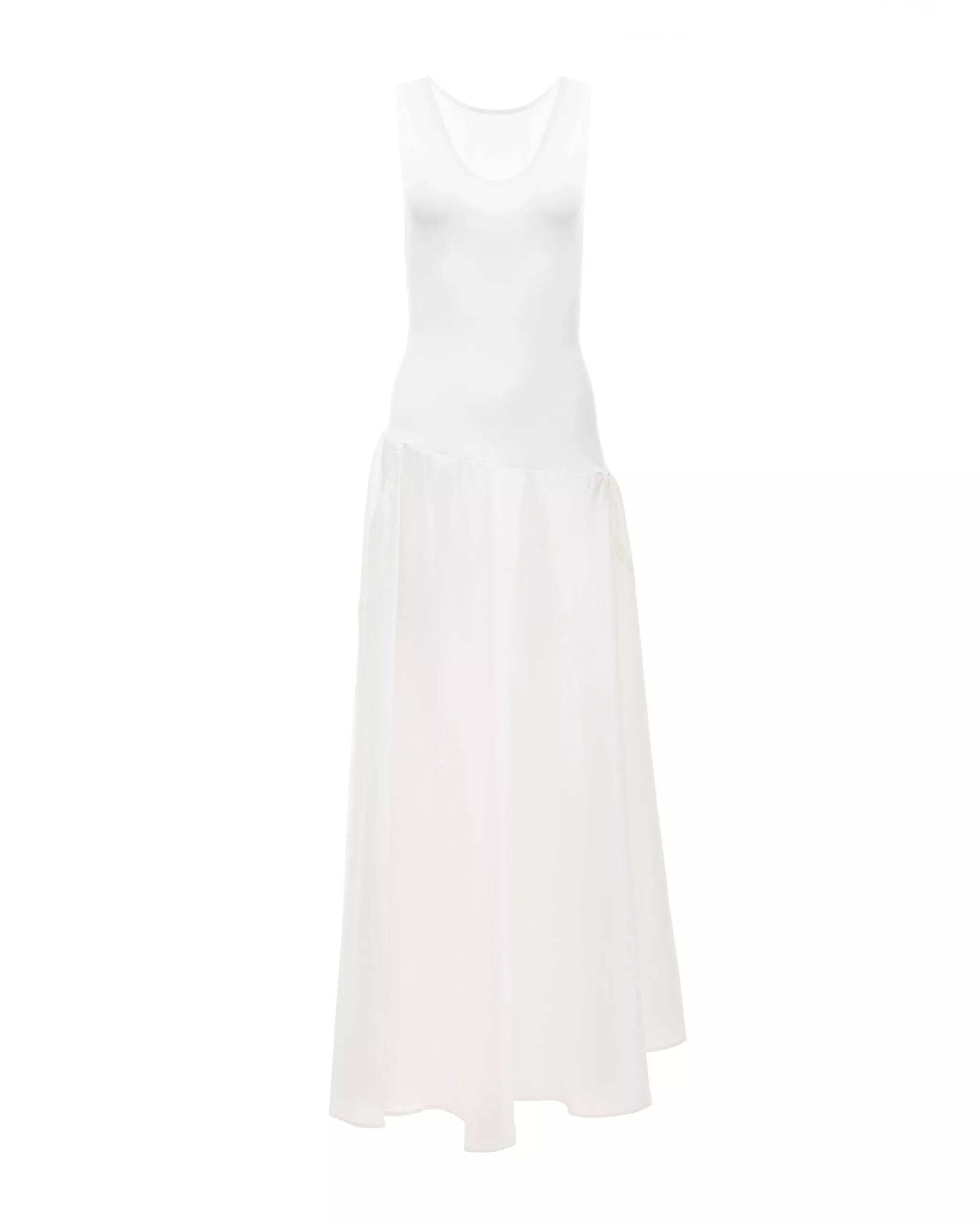 Картинка Комбинированное платье с юбкой из натурального шелка MULBERRY (молочный) от магазина