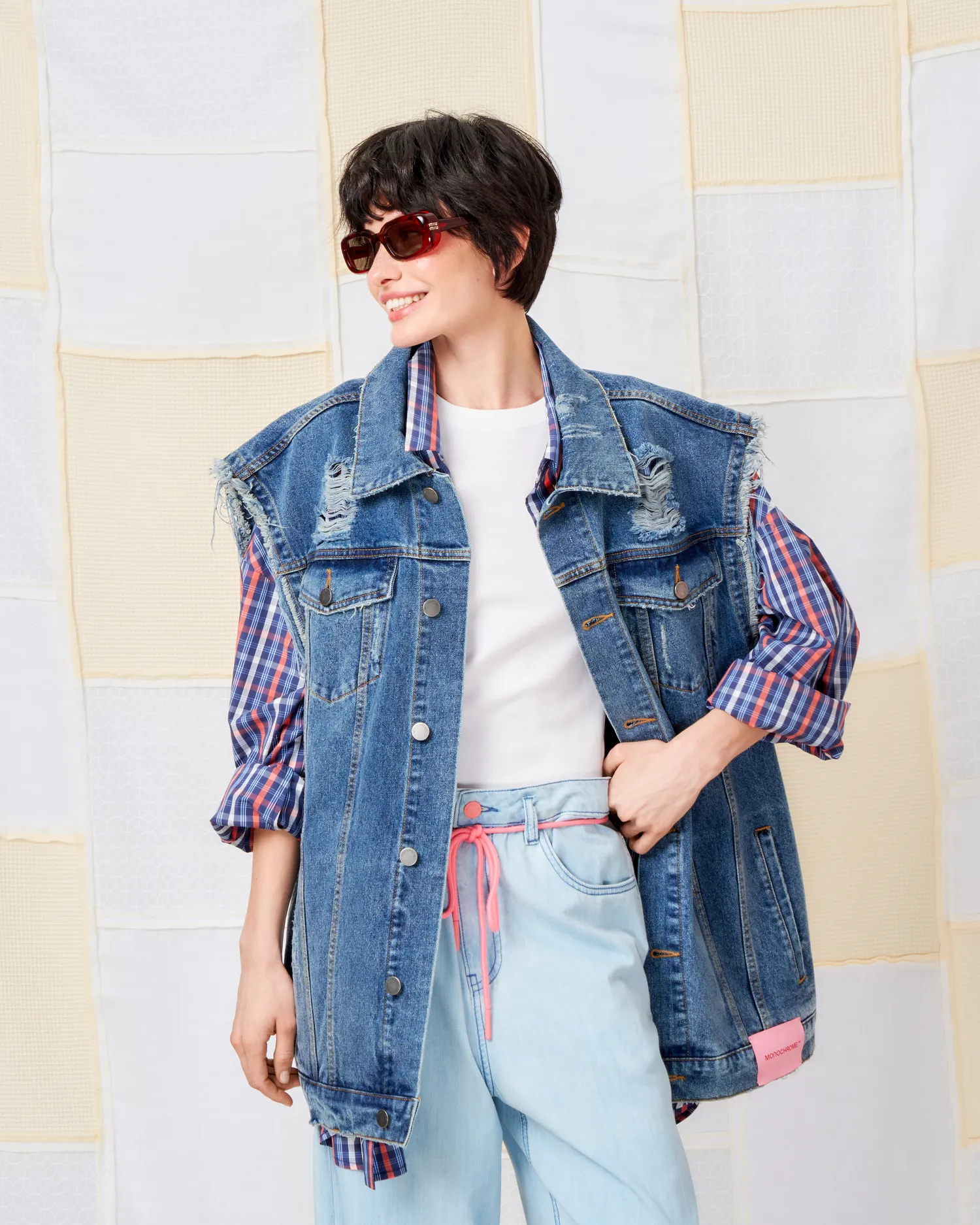 Картинка DENIM VEST MARBLE BLUE от магазина