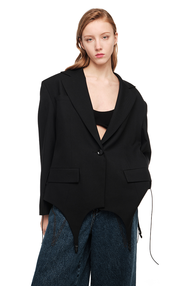 Картинка Пиджак-трансформер с подвязками черный от магазина