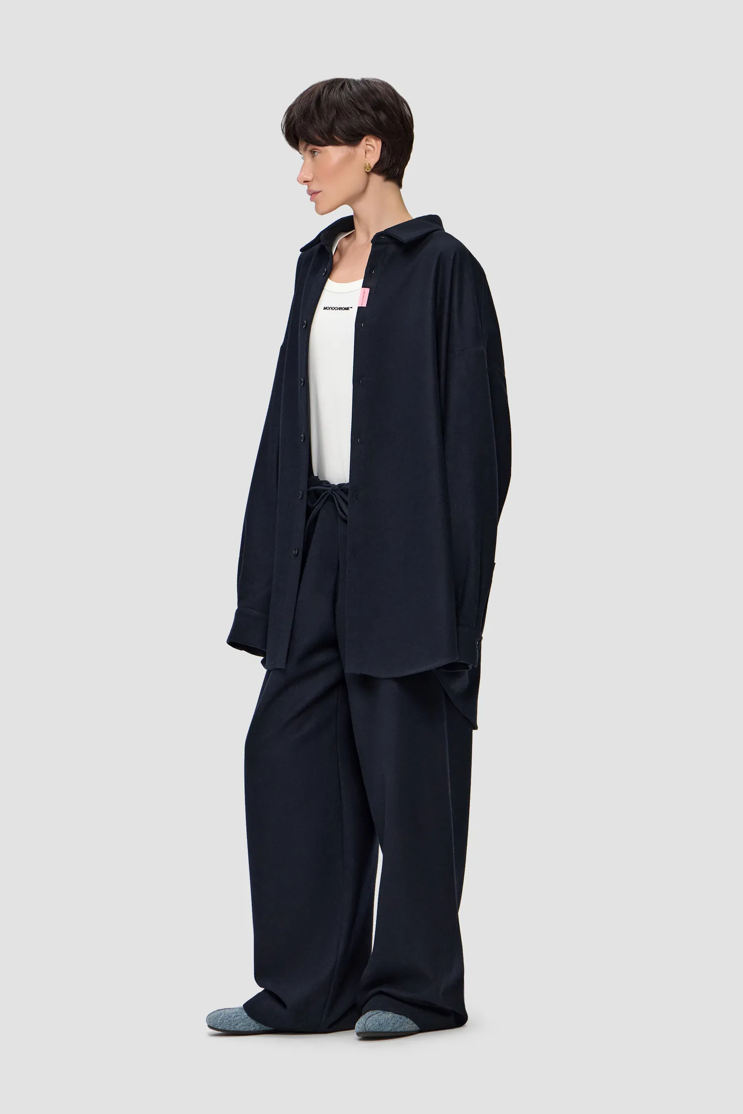 Картинка Брюки COLLAR WOOL MELANGE NAVY от магазина